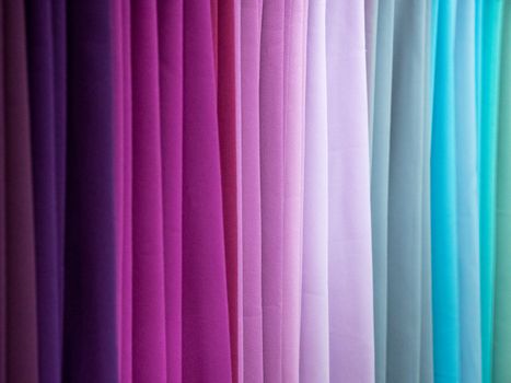 colorful fabric hanged on display