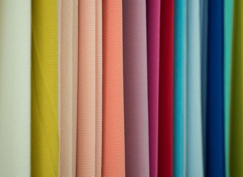 colorful fabric hanged on display