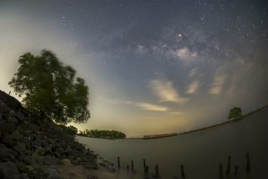 The center of the Milky Way, overlooking Lagoon Nebula, Trifid Nebula	