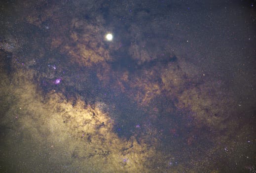 The center of the Milky Way, overlooking Lagoon Nebula, Trifid Nebula	
