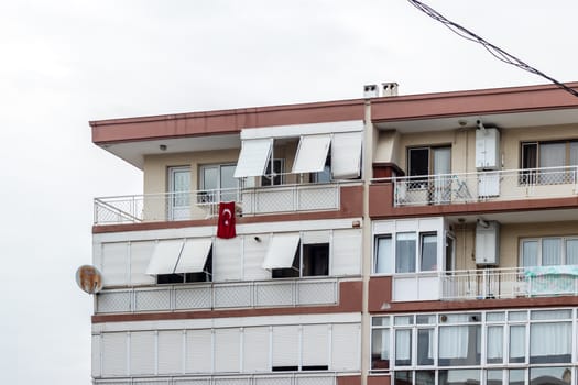 a corner shoot from an old building at an urban street. photo has taken from izmir/turkey.