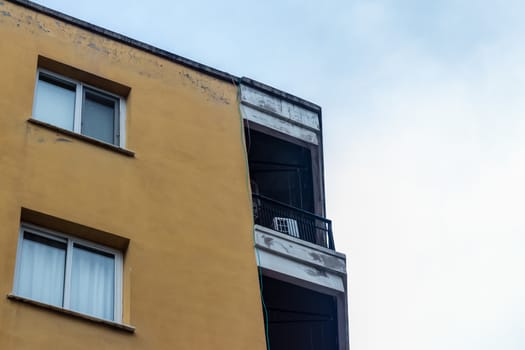 a corner shoot from an old yellow building. photo has taken at izmir/turkey.