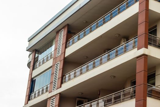 a wide corner shoot from a new modern building with balcony. photo has taken from izmir/turkey.