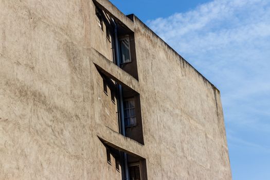 corner shoot from a new building at construction state. photo has taken at izmir/turkey.