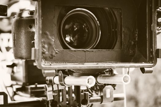 Professional camera equipment,Film production crew