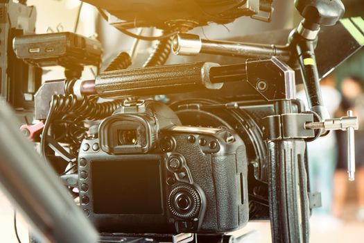 Professional camera equipment,Film production crew