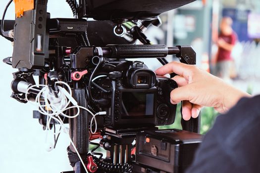 Professional camera equipment,Film production crew
