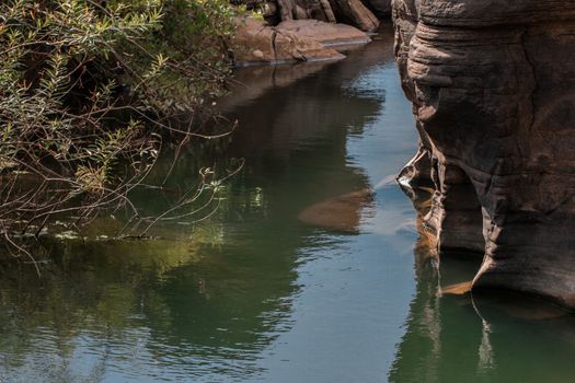 Beautiful amazing of rocks, Natural of rock canyon in mekhong river , Hat Chom Dao, Ubon Ratchathani province, North east Thailand