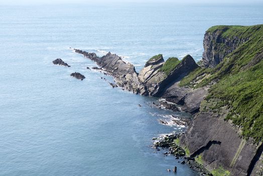 rocky jagged coastline and cliffs in county kerry ireland on the wild atlantic way