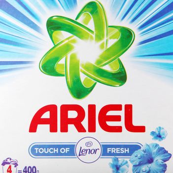 Pomorie, Bulgaria - June 23, 2019: Ariel Is A Marketing Line Of Laundry Detergents Made By Procter & Gamble.