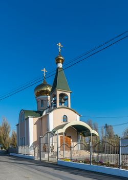 Koblevo, Ukraine - 10.11. 2019. Small Orthodox church at the Black Sea resort in the village of Koblevo, Ukraine