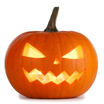 One Halloween Pumpkin isolated on white background