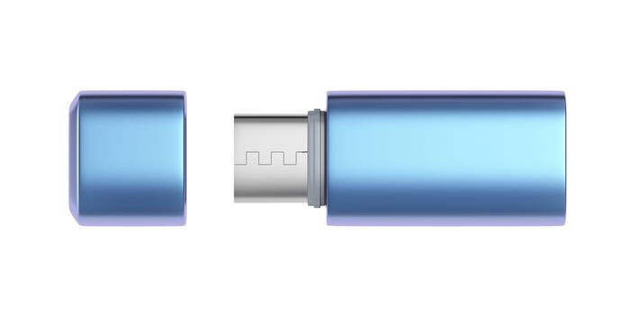 Usb-c flash drive isolated on white background
