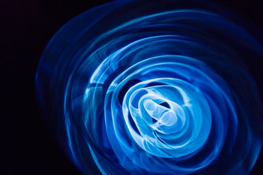 Sound waves in the visible blue color in the dark