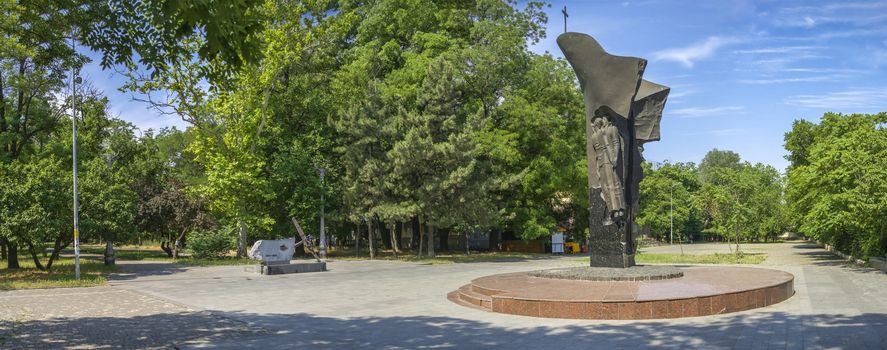 Odessa, Ukraine - 06.14.2019. Monument to the lost sailors and ships of Black Sea Shipping Company in Odessa