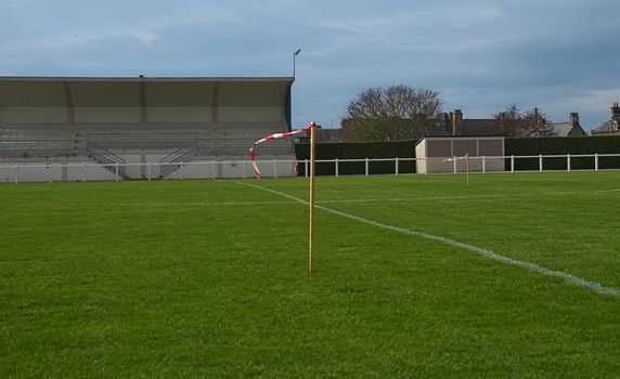 View on the middle of an empty football field