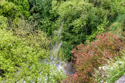 Banias river at north of Israel, flowing over rocks