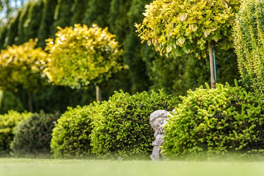 Garden Gypsum Angel Figure. Backyard Decorative Elements. 