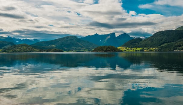 Norwegian Nature Landscape. Western Norway Fjords. Northern Europe.