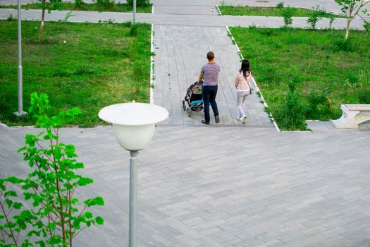 people walks on a summer day