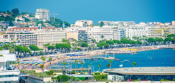 City of Cannes France. Summer Marina and the Bay Panorama. 