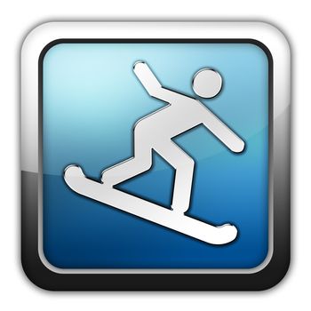 Icon, Button, Pictogram with Snowboarding symbol