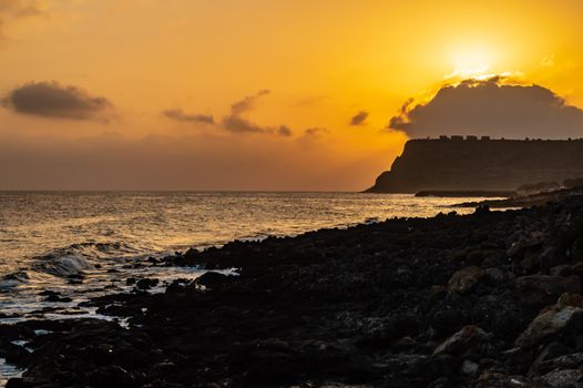 Sunrise at Sissi, Crete. Sunrise over the sea at Sissi on the north coast of the Island of Crete, Greece