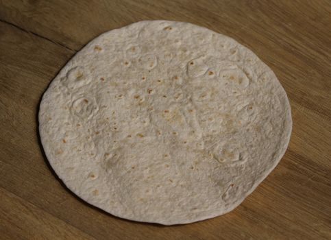 close up of soft flatbread mexican wrap