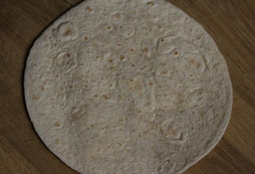 close up of soft flatbread mexican wrap