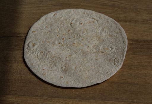 close up of soft flatbread mexican wrap