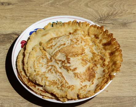 close up of baked pancake in the kitchen