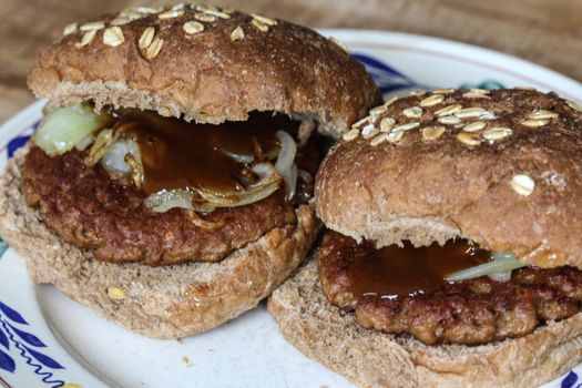 close up of vegetarian soja burger