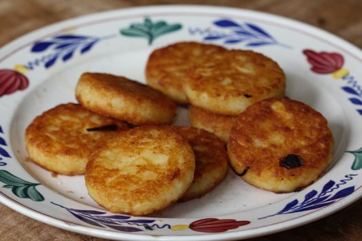close up of potato pancakes