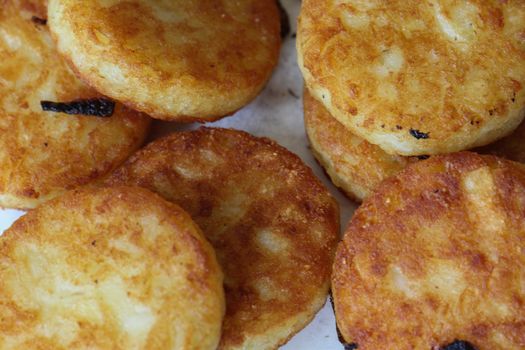 close up of potato pancakes