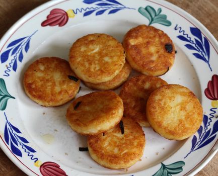 close up of potato pancakes