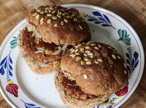 close up of vegetarian soja burger