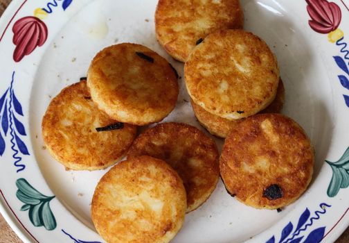 close up of potato pancakes