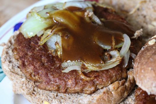 close up of vegetarian soja burger