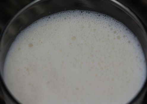 close up of vanilla milkshake