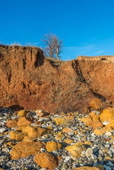 Warm late autumn day on the seashore near the village of Fontanka, Odessa region, Ukraine