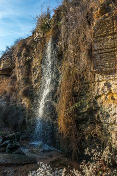 Stream and a small waterfall near the sea near the village of Fontanka, Odessa region, Ukraine