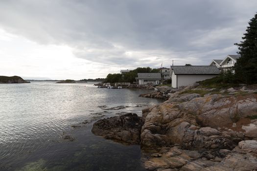 Norway island Averoy Nordic landscape North autumn picture