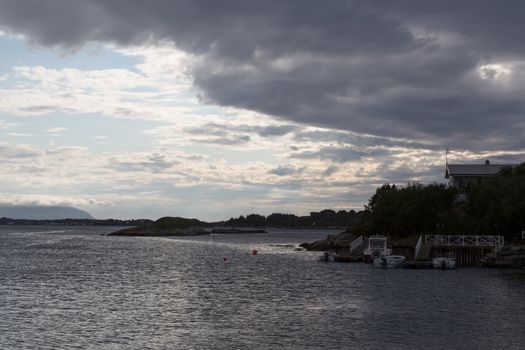 Norway island Averoy Nordic landscape North autumn picture