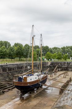 ship in the only working drydock in holland called Jan Blanken droogdok