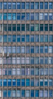 Front of Retro High-rise Office Building, Background.