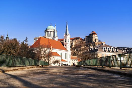 Castle in Hungary. Castle in Hungary. Westerly Cathedral. The biggest church in Hungary.View of an Esztergom Basilica, Hungary Westerly Cathedral.