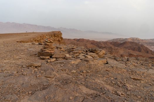 Hiking in desert nature landscape for health and vacation