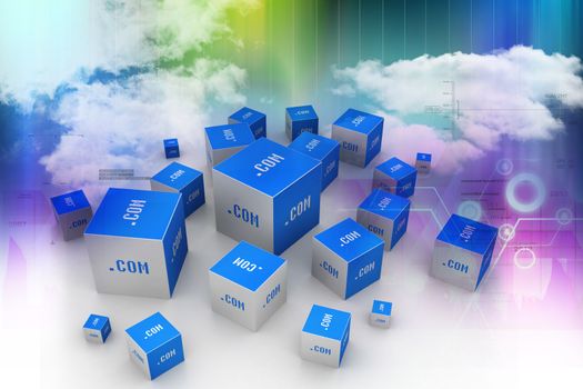 Dot com domain in cubes