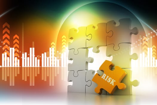 Finance concept: Risk on puzzle piece