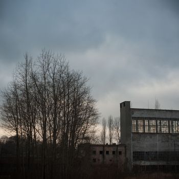 ruins of a very heavily polluted industrial factory, industrial series